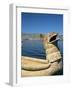 Traditional Urus Reed Boat, Islas Flotantas, Reed Islands, Lake Titicaca, Peru, South America-Tony Waltham-Framed Photographic Print