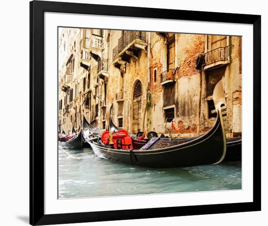 Traditional Venice gondola-null-Framed Art Print