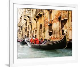 Traditional Venice gondola-null-Framed Art Print