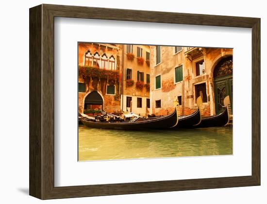 Traditional Venice gondola-null-Framed Art Print