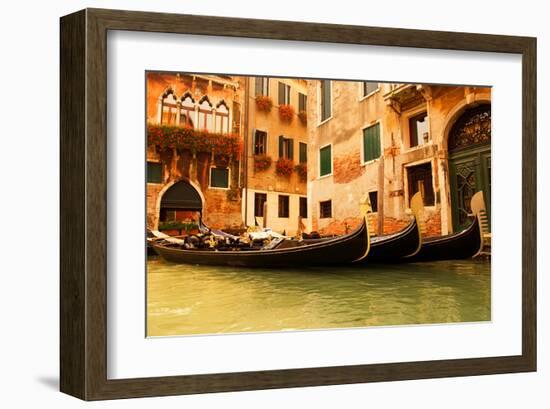 Traditional Venice gondola-null-Framed Art Print