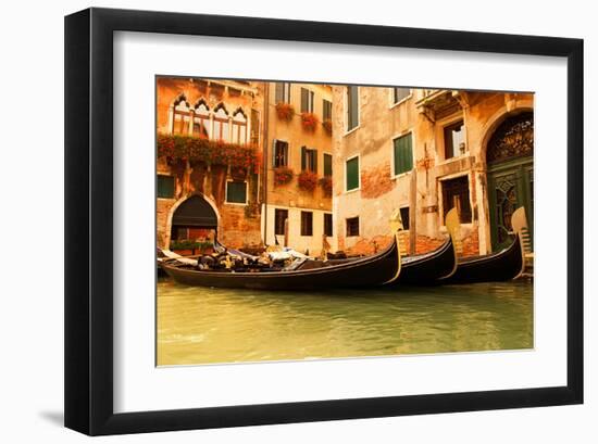 Traditional Venice gondola-null-Framed Art Print