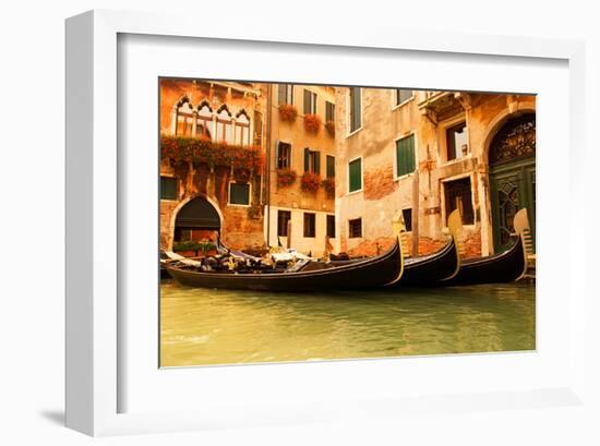 Traditional Venice gondola-null-Framed Art Print