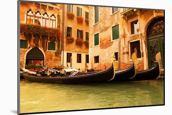 Traditional Venice gondola-null-Mounted Art Print