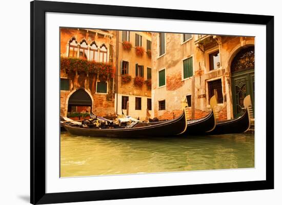 Traditional Venice gondola-null-Framed Art Print