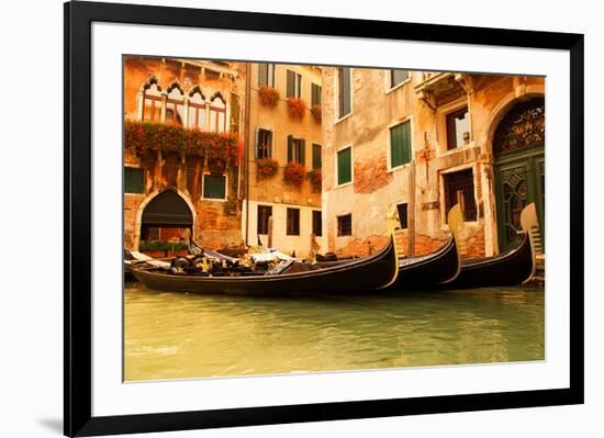 Traditional Venice gondola-null-Framed Art Print