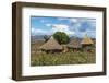 Traditional village houses with thatched roof in the mountain, Konso, Ethiopia-Keren Su-Framed Photographic Print