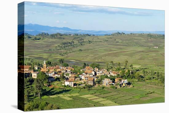 Traditional Village on Hill around Antsirabe, Madagascar, Africa-Bruno Morandi-Stretched Canvas