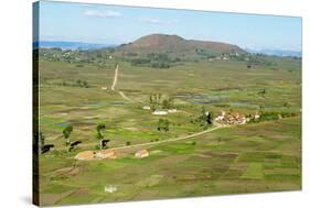 Traditional Village on Hill around Antsirabe, Madagascar, Africa-Bruno Morandi-Stretched Canvas