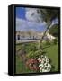 Traditional White and Blue Painted Cottages in Village Centre, Porto Cova, Beja District, Portugal-Neale Clarke-Framed Stretched Canvas