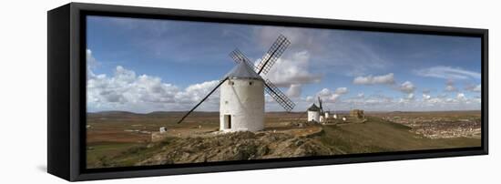 Traditional Windmill on a Hill, Consuegra, Toledo, Castilla La Mancha, Toledo Province, Spain-null-Framed Stretched Canvas