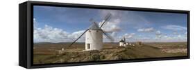 Traditional Windmill on a Hill, Consuegra, Toledo, Castilla La Mancha, Toledo Province, Spain-null-Framed Stretched Canvas