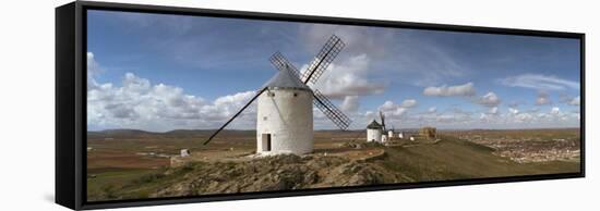 Traditional Windmill on a Hill, Consuegra, Toledo, Castilla La Mancha, Toledo Province, Spain-null-Framed Stretched Canvas