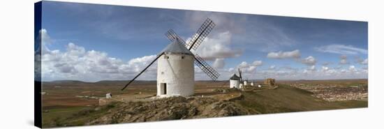 Traditional Windmill on a Hill, Consuegra, Toledo, Castilla La Mancha, Toledo Province, Spain-null-Stretched Canvas