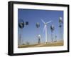 Traditional Windmills with a Wind Turbine on a Landscape, American Wind Power Center, Lubbock-null-Framed Photographic Print