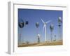 Traditional Windmills with a Wind Turbine on a Landscape, American Wind Power Center, Lubbock-null-Framed Photographic Print