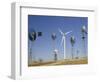 Traditional Windmills with a Wind Turbine on a Landscape, American Wind Power Center, Lubbock-null-Framed Photographic Print