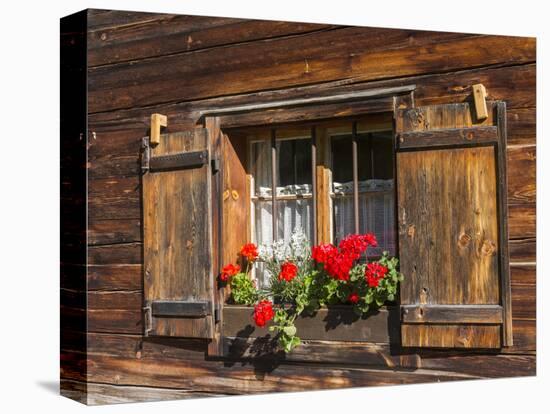 Traditional Window with Planter, Tyrol, Austria-Martin Zwick-Stretched Canvas