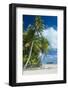 Traditional wood carved boat in the Aitutaki lagoon, Rarotonga and the Cook Islands, South Pacific,-Michael Runkel-Framed Photographic Print