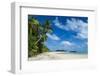 Traditional wood carved boat in the Aitutaki lagoon, Rarotonga and the Cook Islands, South Pacific,-Michael Runkel-Framed Photographic Print