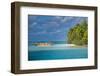 Traditional wood carved boat in the Aitutaki lagoon, Rarotonga and the Cook Islands, South Pacific,-Michael Runkel-Framed Photographic Print