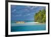 Traditional wood carved boat in the Aitutaki lagoon, Rarotonga and the Cook Islands, South Pacific,-Michael Runkel-Framed Photographic Print