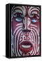 Traditional Wood Carved Mask in the Te Puia Maori Cultural Center-Michael-Framed Stretched Canvas