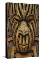 Traditional Wood Carved Mask in the Te Puia Maori Cultural Center-Michael-Stretched Canvas