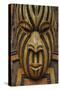 Traditional Wood Carved Mask in the Te Puia Maori Cultural Center-Michael-Stretched Canvas
