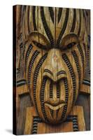 Traditional Wood Carved Mask in the Te Puia Maori Cultural Center-Michael-Stretched Canvas