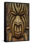 Traditional Wood Carved Mask in the Te Puia Maori Cultural Center-Michael-Framed Stretched Canvas