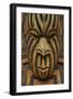 Traditional Wood Carved Mask in the Te Puia Maori Cultural Center-Michael-Framed Photographic Print