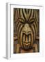 Traditional Wood Carved Mask in the Te Puia Maori Cultural Center-Michael-Framed Photographic Print