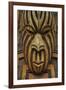 Traditional Wood Carved Mask in the Te Puia Maori Cultural Center-Michael-Framed Photographic Print