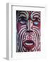 Traditional Wood Carved Mask in the Te Puia Maori Cultural Center-Michael-Framed Photographic Print