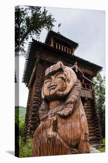Traditional Wood Carving in the Ewenen Museum in Esso, Kamchatka, Russia, Eurasia-Michael Runkel-Stretched Canvas