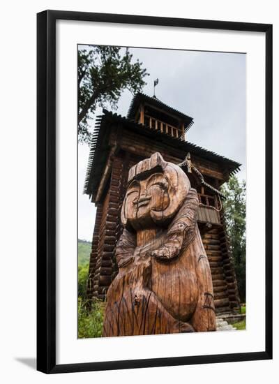 Traditional Wood Carving in the Ewenen Museum in Esso, Kamchatka, Russia, Eurasia-Michael Runkel-Framed Photographic Print