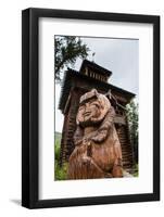 Traditional Wood Carving in the Ewenen Museum in Esso, Kamchatka, Russia, Eurasia-Michael Runkel-Framed Photographic Print