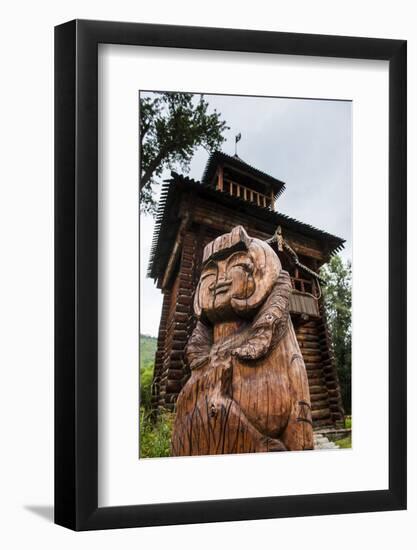 Traditional Wood Carving in the Ewenen Museum in Esso, Kamchatka, Russia, Eurasia-Michael Runkel-Framed Photographic Print