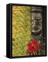 Traditional Wood Carving, Rarotonga, Cook Islands-Neil Farrin-Framed Stretched Canvas