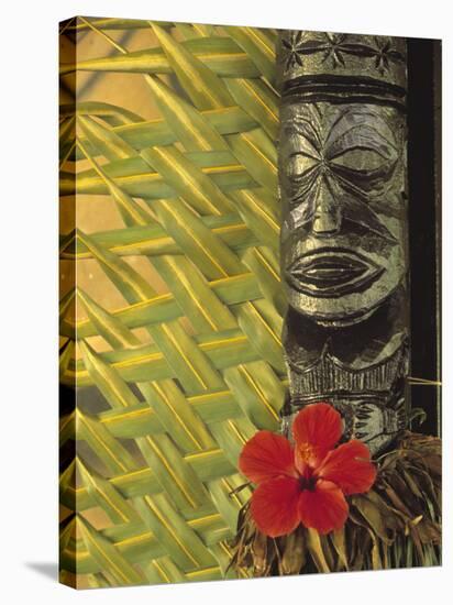 Traditional Wood Carving, Rarotonga, Cook Islands-Neil Farrin-Stretched Canvas