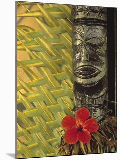 Traditional Wood Carving, Rarotonga, Cook Islands-Neil Farrin-Mounted Photographic Print