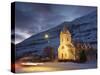 Traditional Wooden Church at Night-Patrick Dieudonne-Stretched Canvas