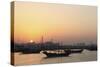 Traditional Wooden Dhow Boats in the Corniche Marina, at Sunset in Doha, Qatar, Middle East-Stuart-Stretched Canvas