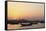 Traditional Wooden Dhow Boats in the Corniche Marina, at Sunset in Doha, Qatar, Middle East-Stuart-Framed Stretched Canvas