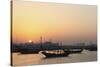 Traditional Wooden Dhow Boats in the Corniche Marina, at Sunset in Doha, Qatar, Middle East-Stuart-Stretched Canvas