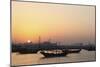 Traditional Wooden Dhow Boats in the Corniche Marina, at Sunset in Doha, Qatar, Middle East-Stuart-Mounted Photographic Print
