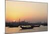 Traditional Wooden Dhow Boats in the Corniche Marina, at Sunset in Doha, Qatar, Middle East-Stuart-Mounted Photographic Print