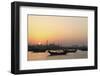 Traditional Wooden Dhow Boats in the Corniche Marina, at Sunset in Doha, Qatar, Middle East-Stuart-Framed Photographic Print