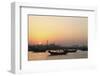 Traditional Wooden Dhow Boats in the Corniche Marina, at Sunset in Doha, Qatar, Middle East-Stuart-Framed Photographic Print